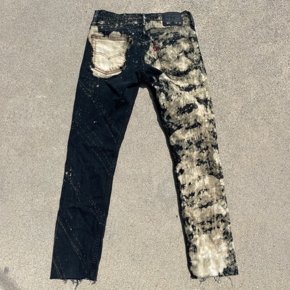 Hand Bleached Levi's Rockstar Jeans - Picture 2 of 2